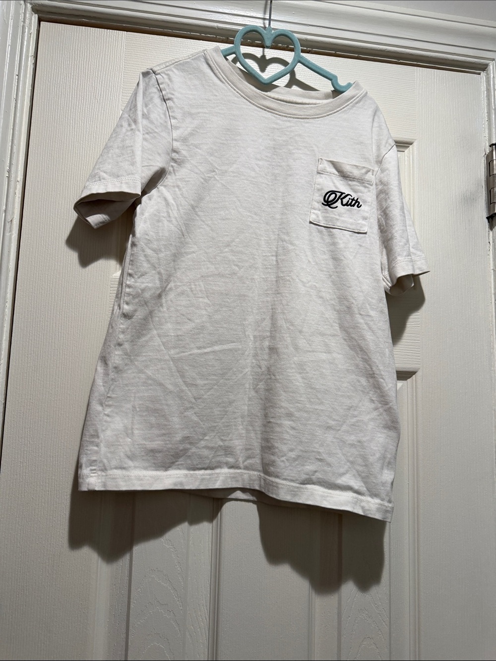 Kith White Pocket Tee with Script Logo